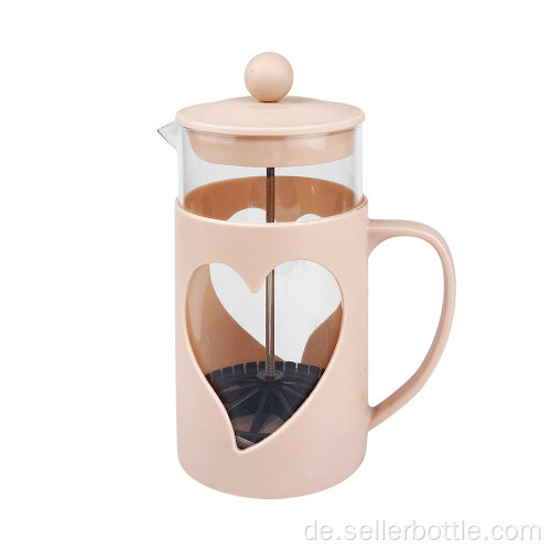 650 ml herzförmige, geschnitzte French-Press-Kaffeemaschine